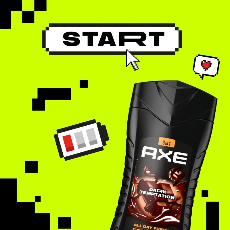 Axe Dark Temptation sprchový gel na obličej tělo a vlasy 250 ml