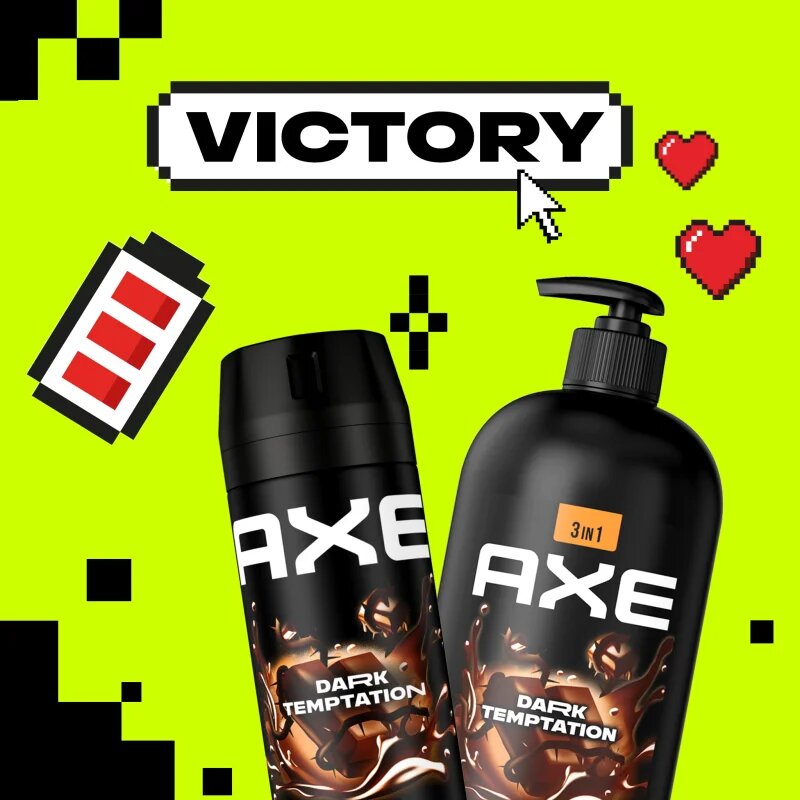 Axe Dark Temptation sprchový gel na obličej tělo a vlasy 900 ml