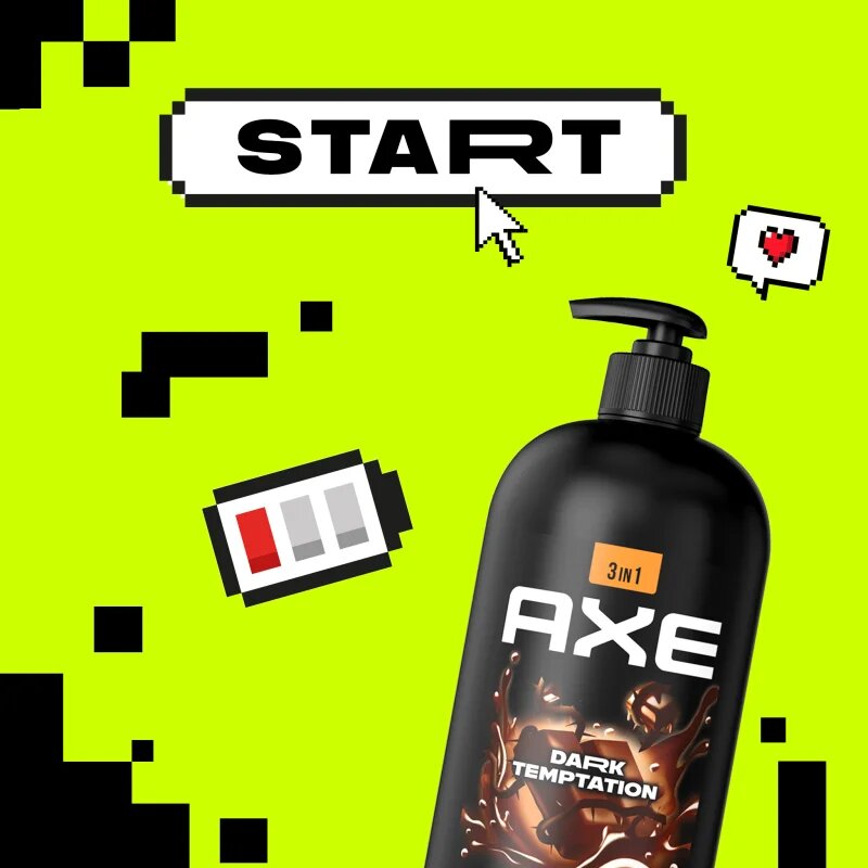 Axe Dark Temptation sprchový gel na obličej tělo a vlasy 900 ml
