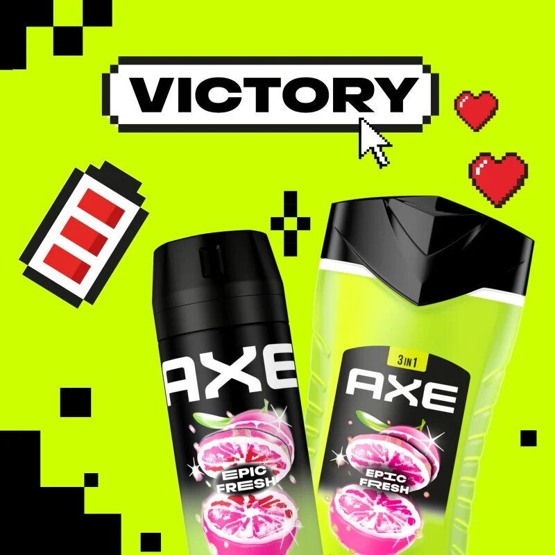 Axe Epic Fresh sprchový gel na obličej tělo a vlasy 400 ml