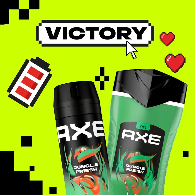 Axe Jungle Fresh sprchový gel na obličej tělo a vlasy 400 ml