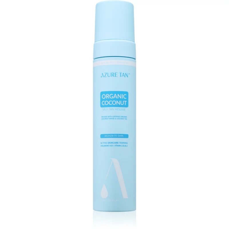 Azure Tan Organic Cocunat samoopalovací pěna odstín Medium To Dark 200 ml