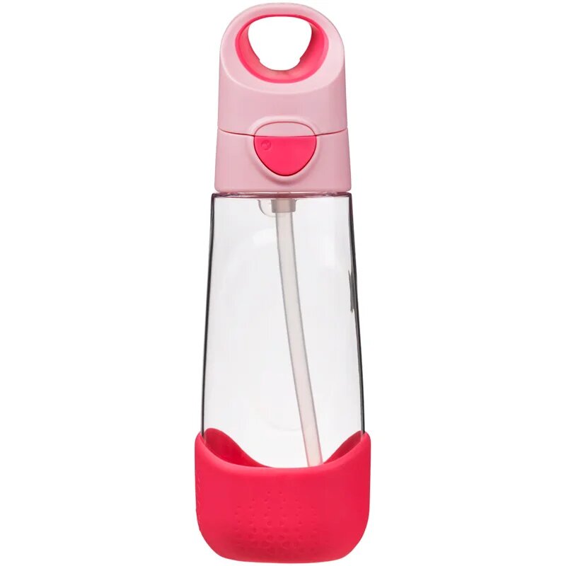 B.Box Bottle with Straw láhev s brčkem Flamingo Fizz 1 ks