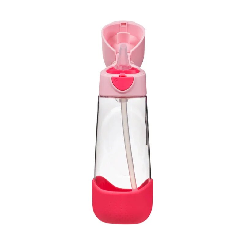 B.Box Bottle with Straw láhev s brčkem Flamingo Fizz 1 ks