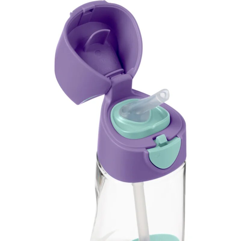 B.Box Bottle with Straw láhev s brčkem Lilac Pop 1 ks