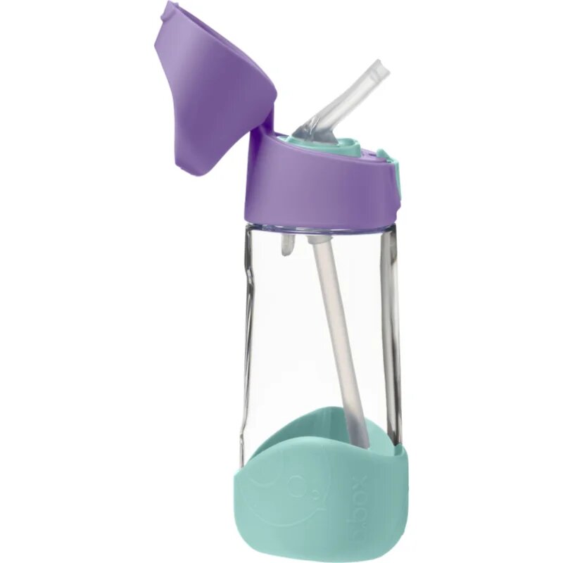 B.Box Bottle with Straw láhev s brčkem Lilac Pop 1 ks