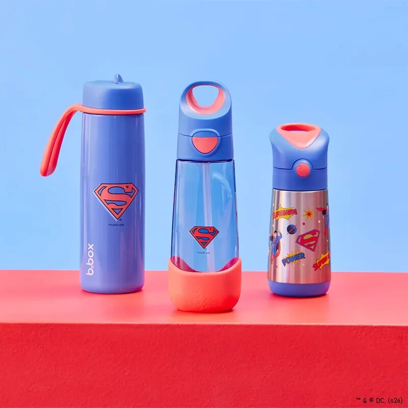 B.Box Superman láhev s brčkem 600 ml