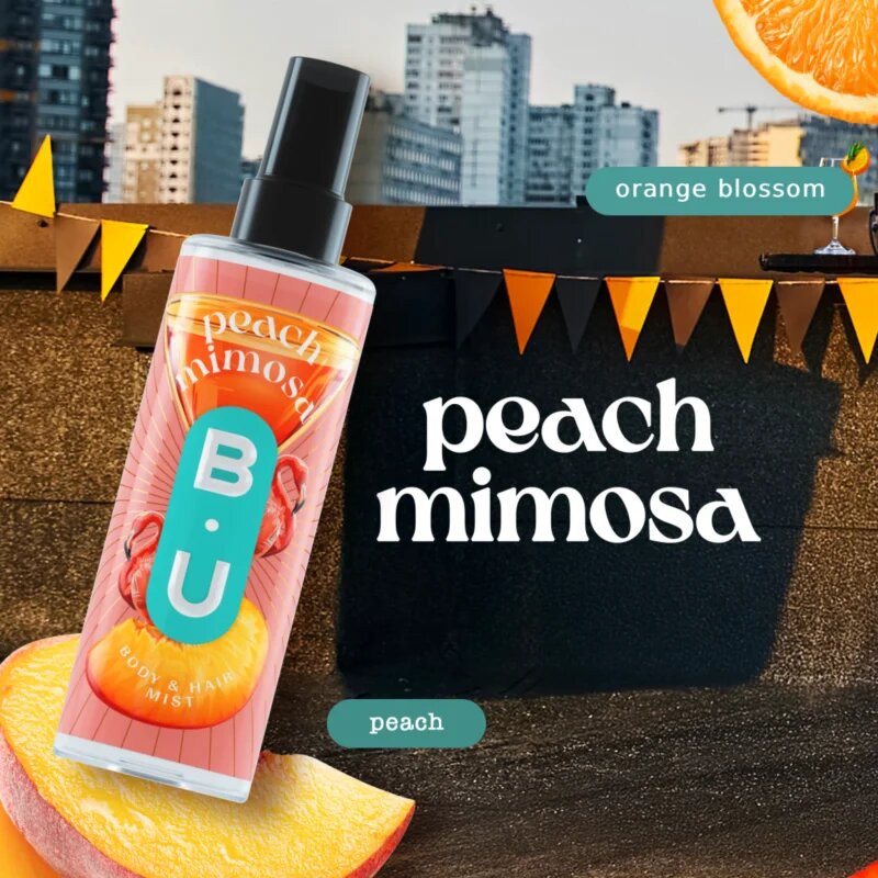 B.U. Peach Mimosa tělový sprej pro ženy 100 ml