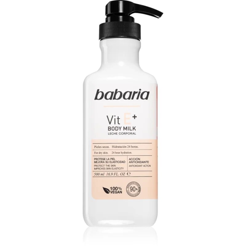 Babaria Vitamin E hydratační tělové mléko pro suchou pokožku 500 ml