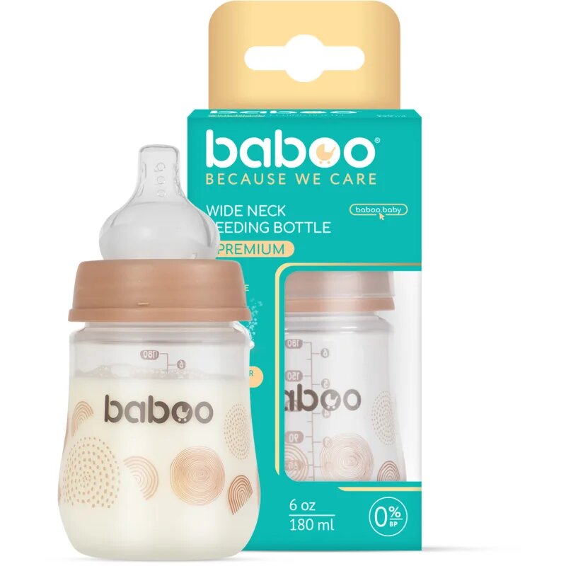 Baboo Anti-colic Feeding Bottle antikoliková láhev pro děti od narození Au Naturale 0 m+ 1 ks
