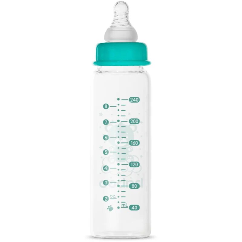 Baboo Anti-colic Glass Feeding Bottle Narrow Neck skleněná kojenecká láhev 3m+ 1 ks