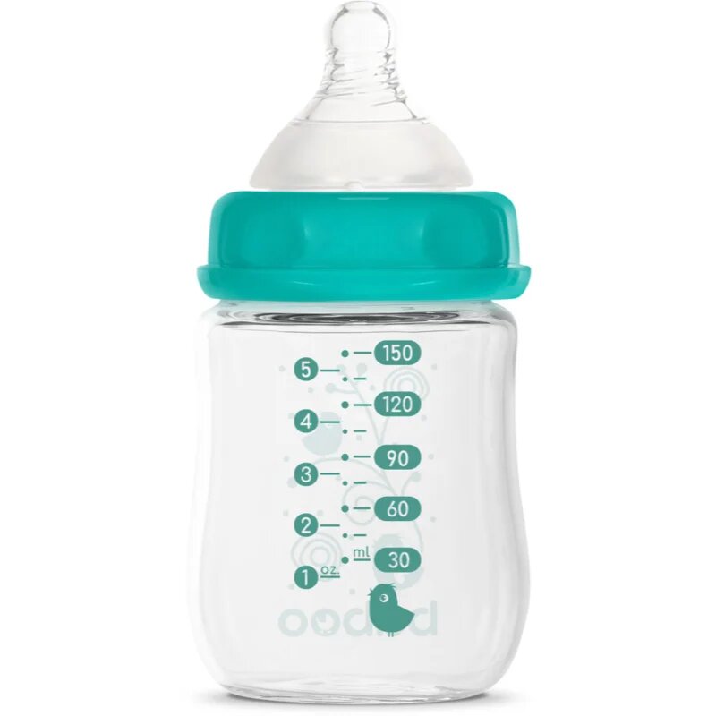 Baboo Anti-colic Glass Feeding Bottle Wide Neck skleněná kojenecká láhev 0m+ 1 ks