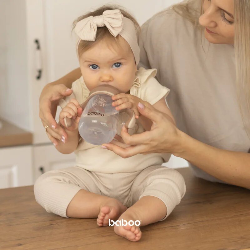Baboo Cup with Silicone Spout hrnek s držadly Au Naturale 6m+ 1 ks