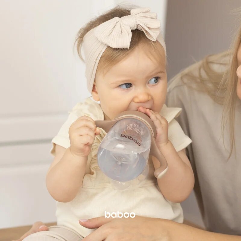 Baboo Cup with Silicone Spout hrnek s držadly Au Naturale 6m+ 1 ks