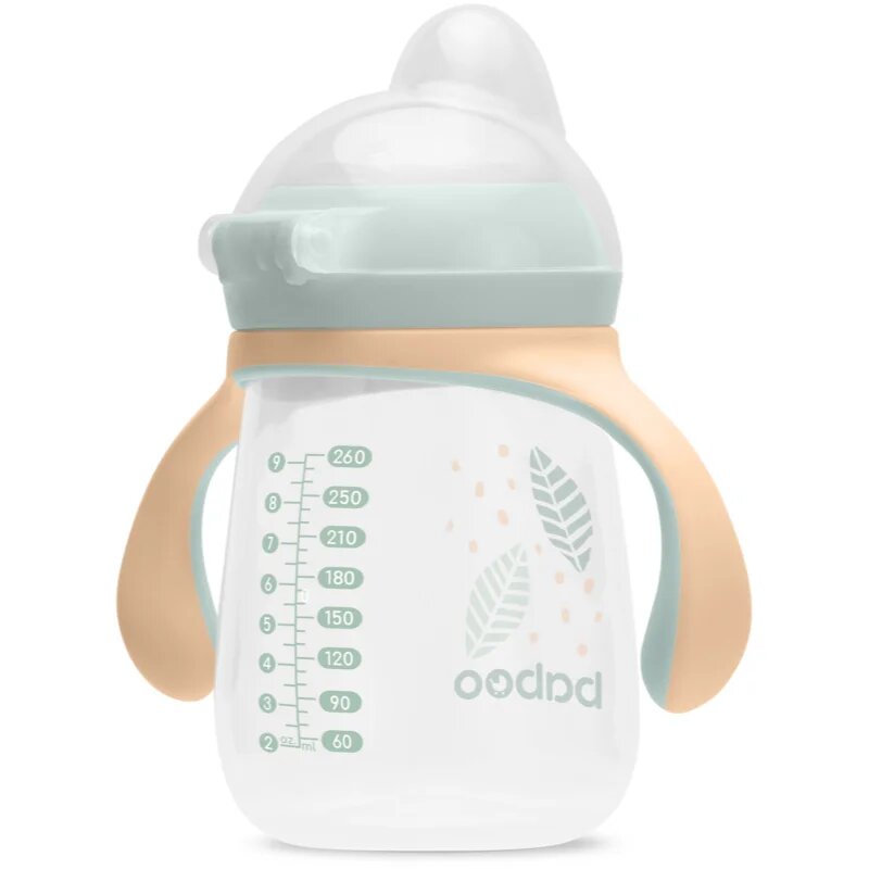 Baboo Cup with Silicone Spout hrnek s držadly Peachy Keen 6m+ 1 ks