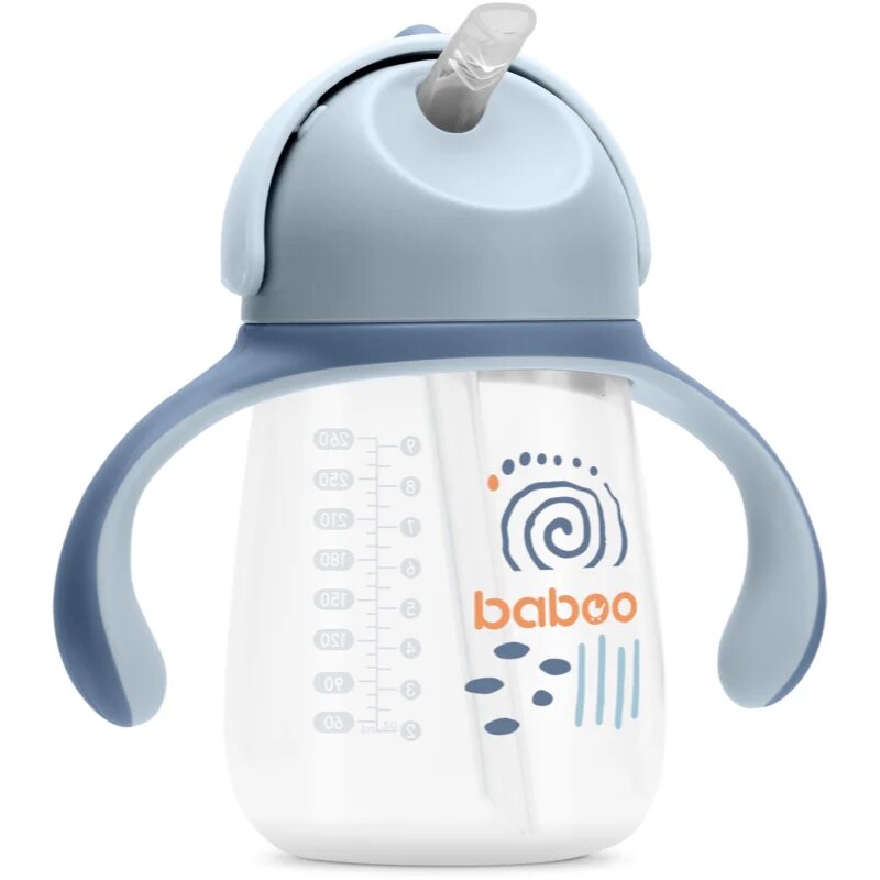 Baboo Cup with Silicone Straw hrnek s brčkem Blue Haze 9m+ 1 ks