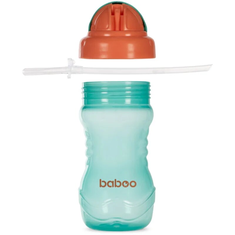 Baboo Cup with Silicone Straw láhev s brčkem Green 9m+ 360 ml