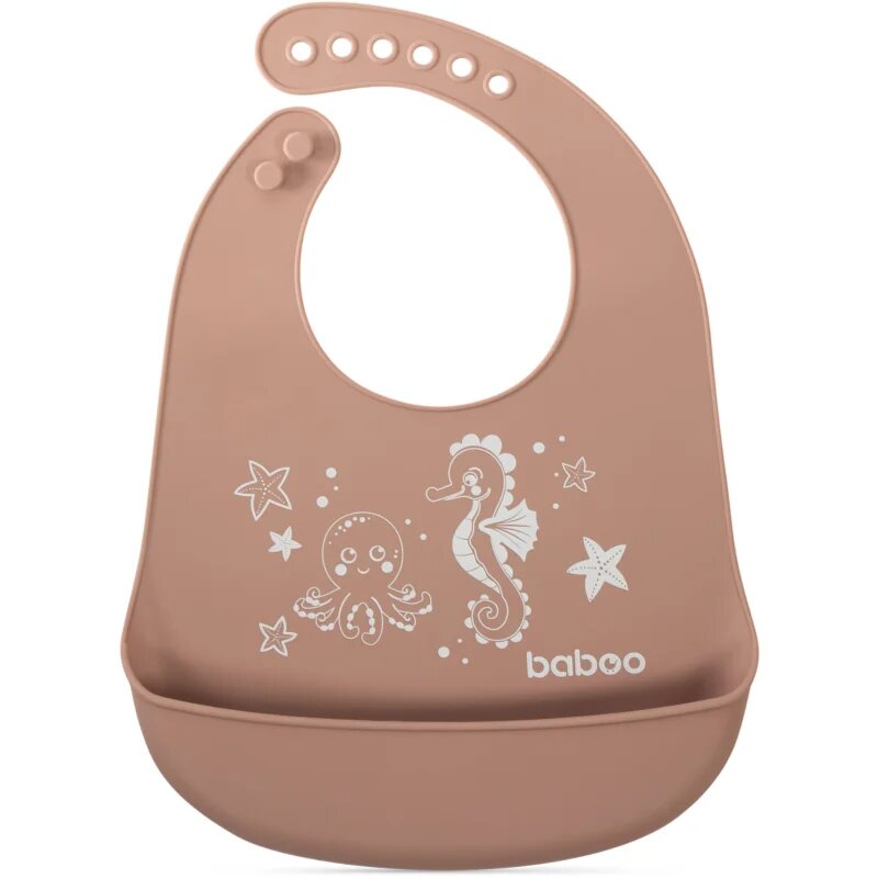 Baboo Silicone Bib bryndák Au Naturale 4m+ 1 ks