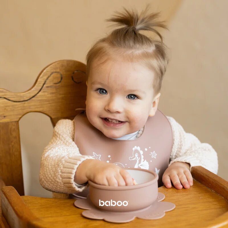 Baboo Silicone Bib bryndák Au Naturale 4m+ 1 ks