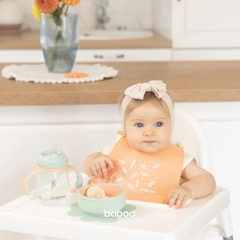 Baboo Silicone Bib bryndák Peachy Keen 4m+ 1 ks