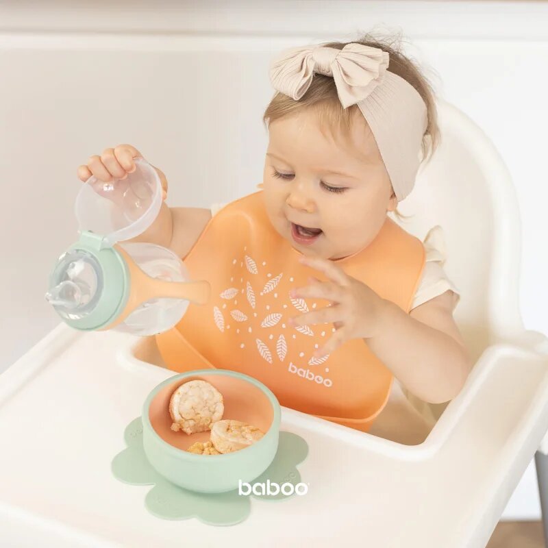 Baboo Silicone Bib bryndák Peachy Keen 4m+ 1 ks