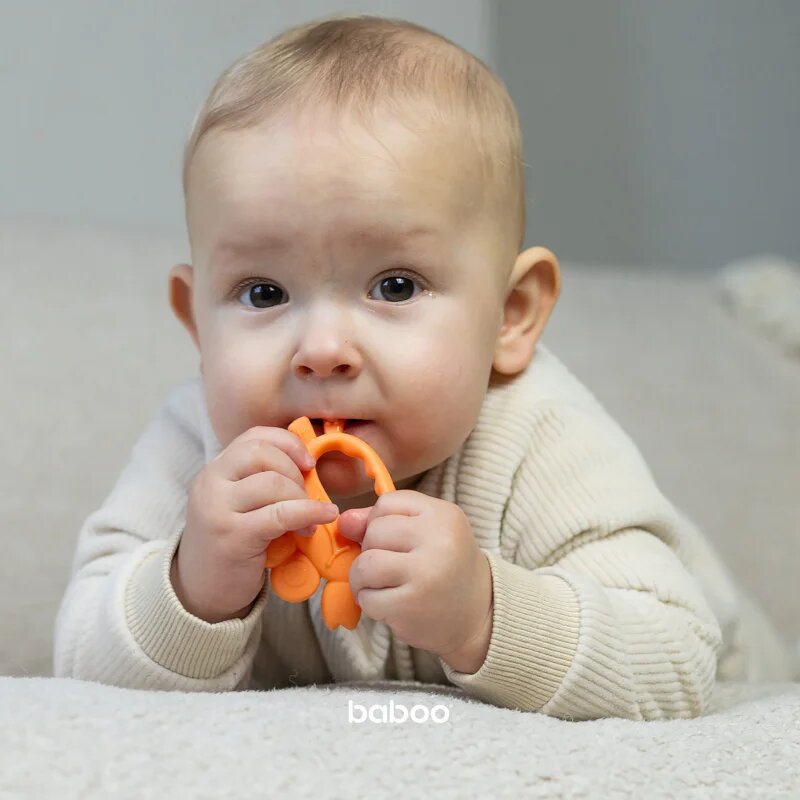 Baboo Silicone Teether kousátko Crab 4m+ 1 ks