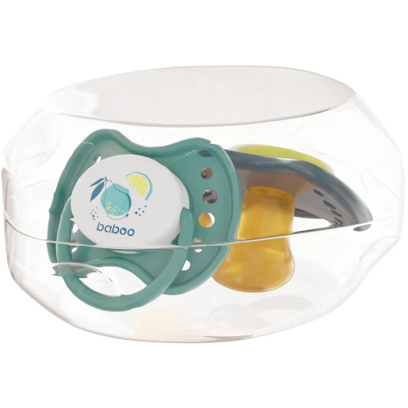 Baboo Soothers Orthodontic Latex with Case dudlík Lagoon Fiesta 6-12 m 2 ks