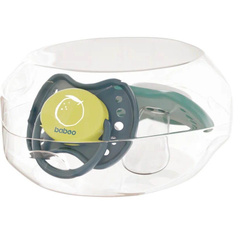 Baboo Soothers Silicone Orthodontic with Case dudlík Lagoon Fiesta 6-12 m 2 ks