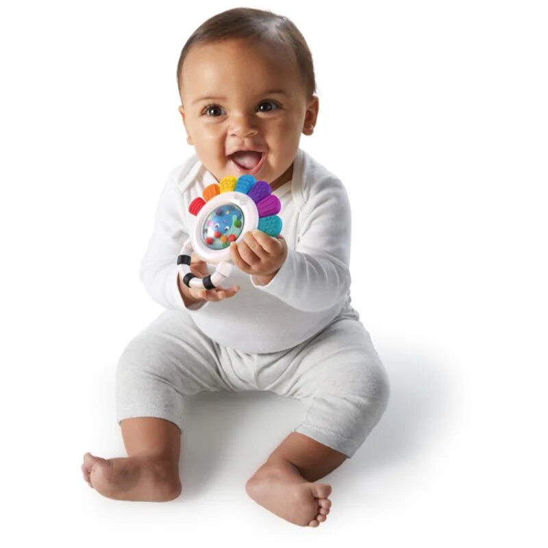 Baby Einstein Outstanding Opus Rattle & Teether Sensory Toy kousátko s chrastítkem 1 ks