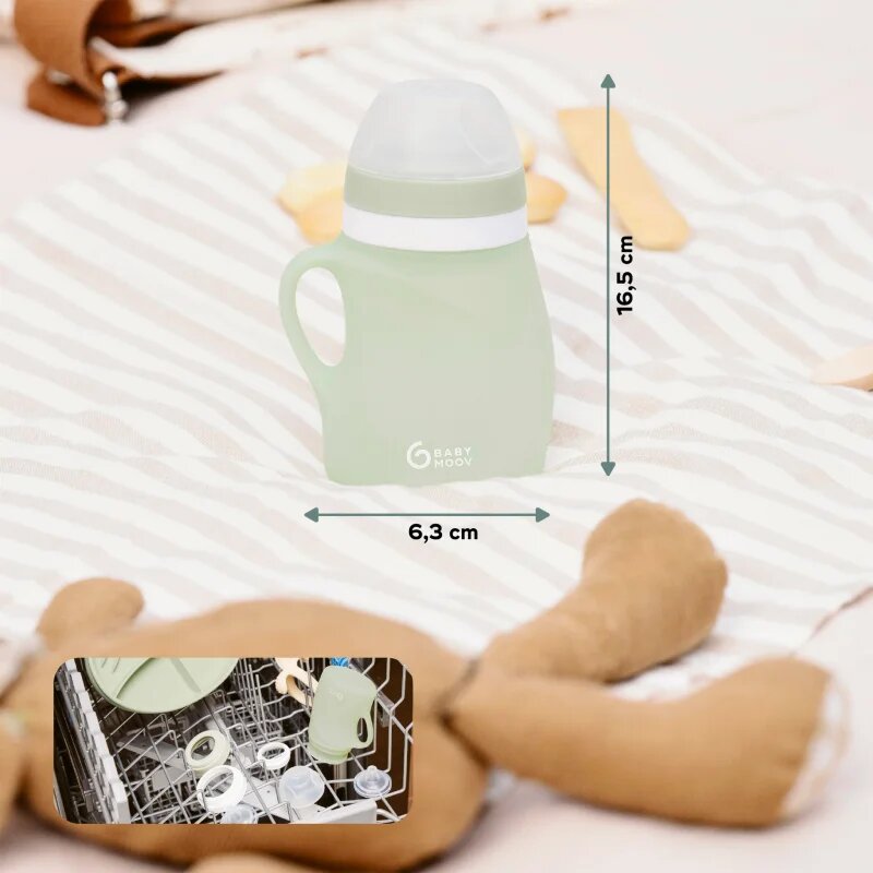 Babymoov Silicone Bottle Green dětská láhev 150 ml