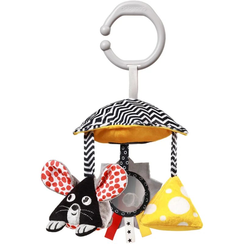 BabyOno Mouse kontrastní závěsná hračka 0m+ 1 ks