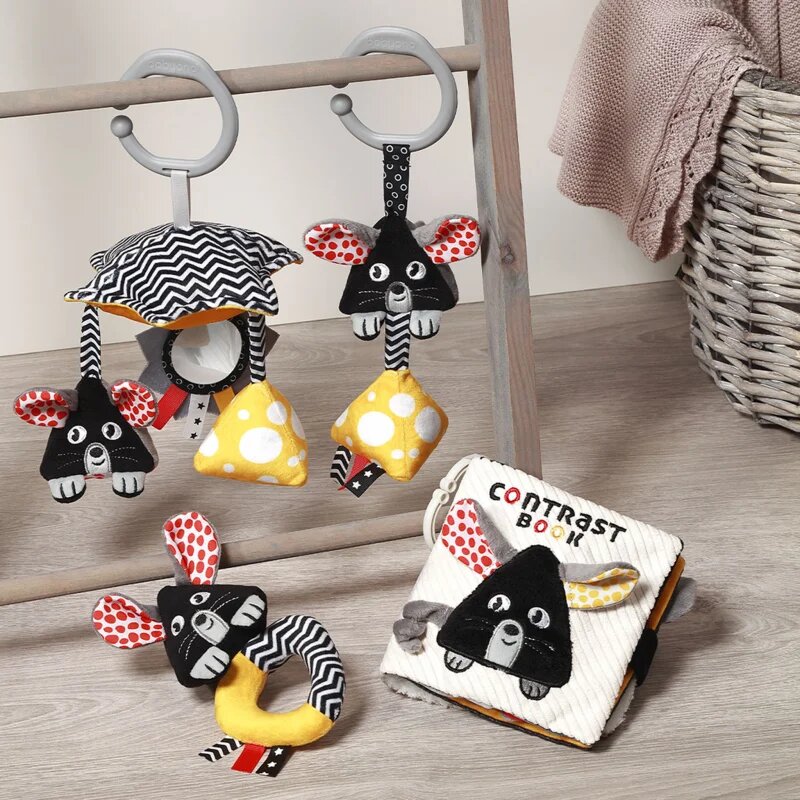 BabyOno Mouse kontrastní závěsná hračka 0m+ 1 ks
