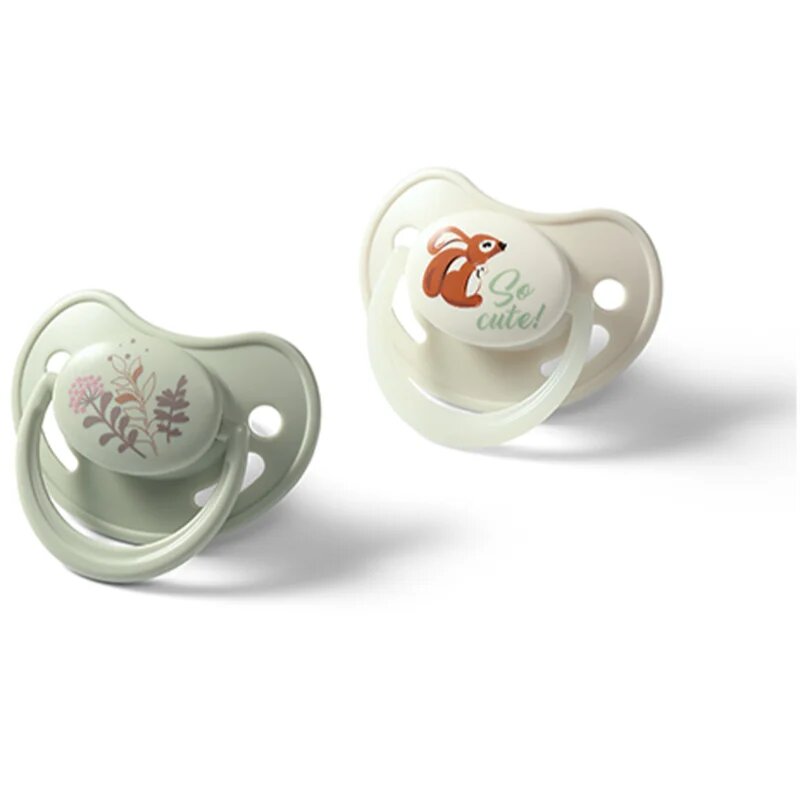 BabyOno Take Care Anatomical Silicone Soothers dudlík Day & Night 6-18m 2 ks
