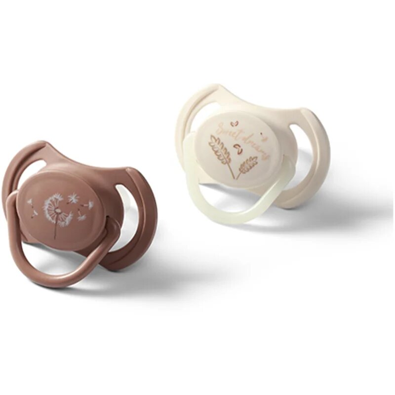 BabyOno Take Care Symmetrical Silicone Soothers dudlík Day & Night 18m+ 2 ks