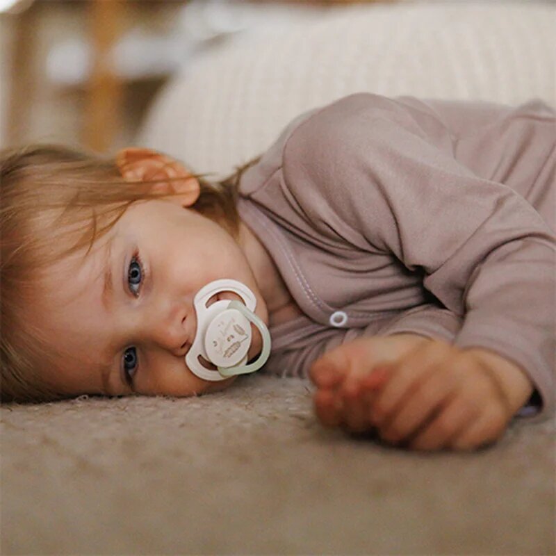BabyOno Take Care Symmetrical Silicone Soothers dudlík Day & Night 18m+ 2 ks