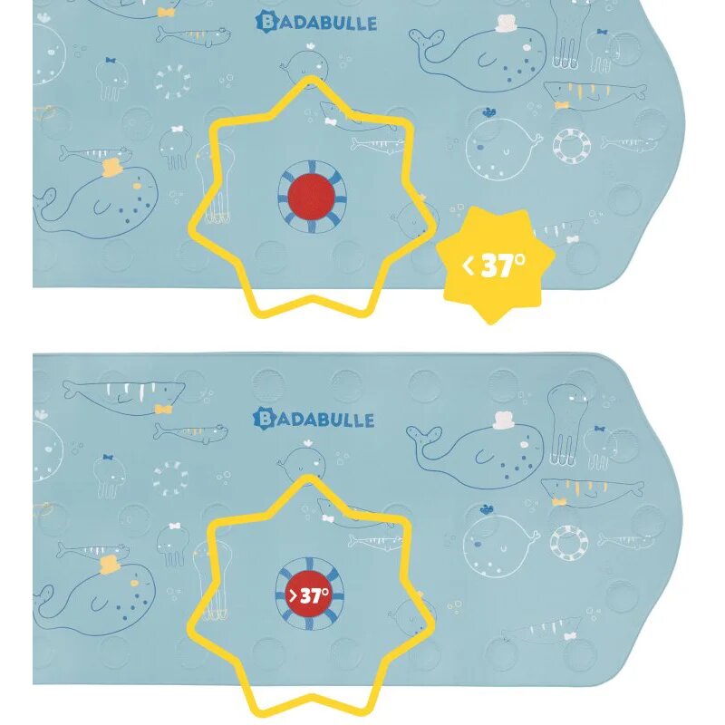 Badabulle Extra Large Bath Mat protiskluzová podložka s tepelným senzorem 91x40 cm