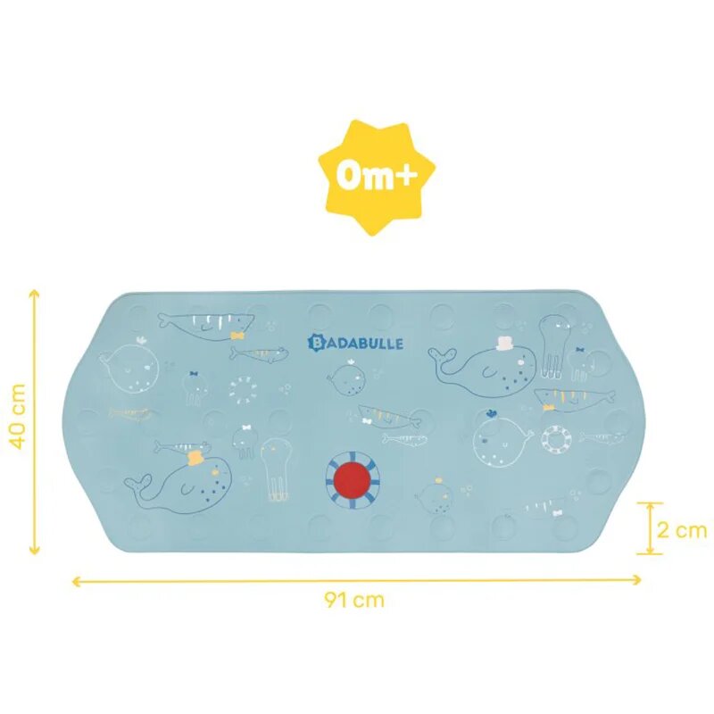 Badabulle Extra Large Bath Mat protiskluzová podložka s tepelným senzorem 91x40 cm