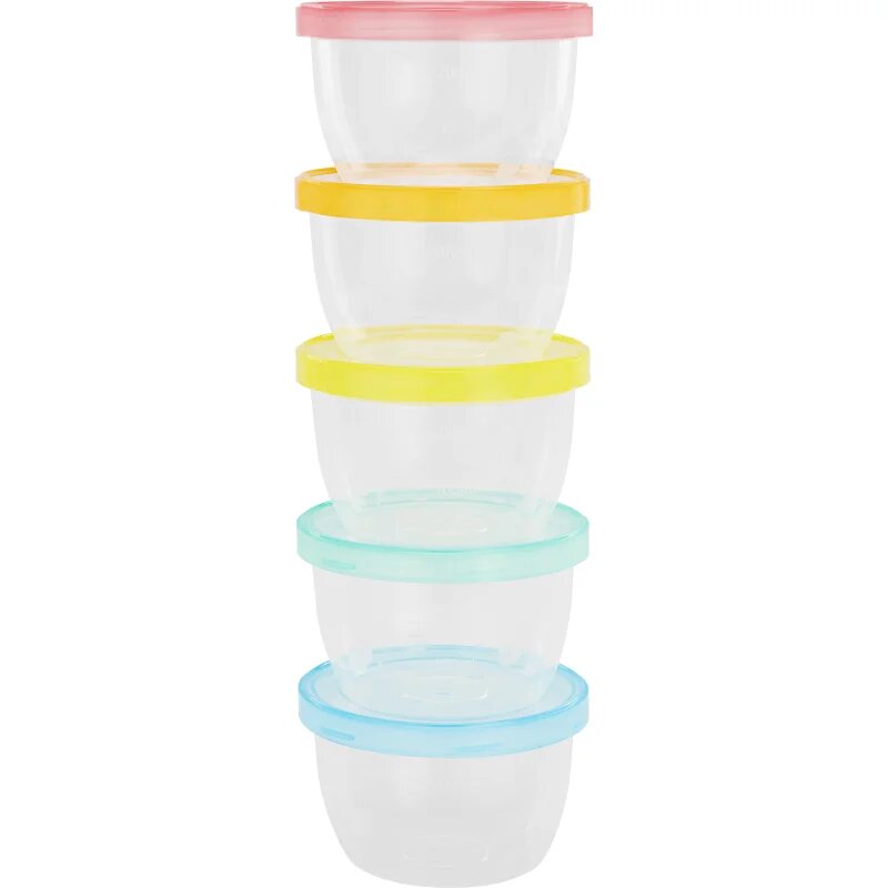 Badabulle Maxi Fun Colors miska s víčkem 5x250 ml