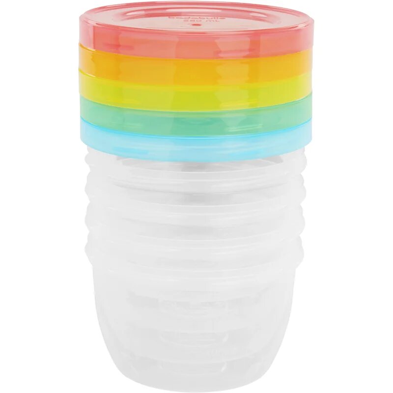 Badabulle Maxi Fun Colors miska s víčkem 5x250 ml