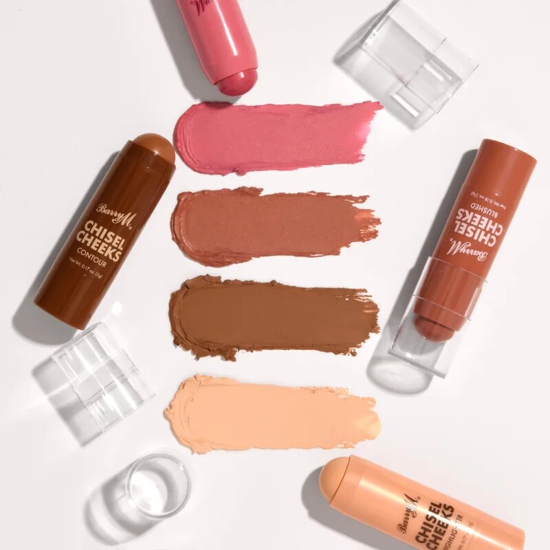 Barry M Chisel Cheeks krémový bronzer a rozjasňovač v tyčince duo balení 2x5 g