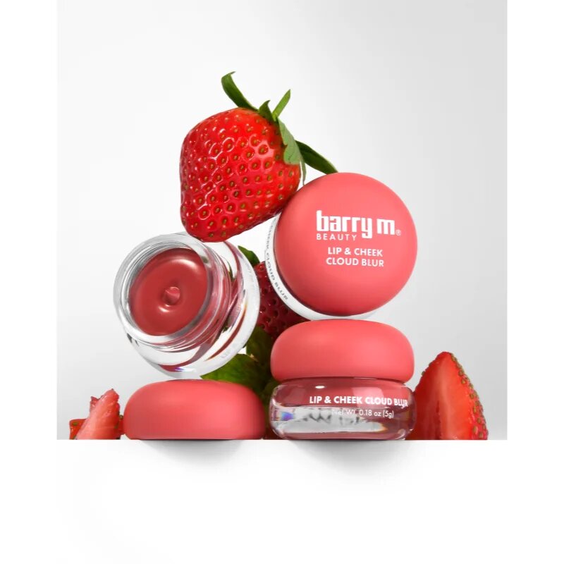 Barry M Cloud Blur multifunkční líčidlo na rty a tváře odstín Strawberry Jam 5 g