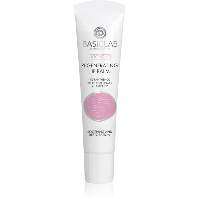 BasicLab Dermocosmetics Atopicus regenerační balzám na rty pro velmi suchou citlivou a atopickou pokožku 15 ml