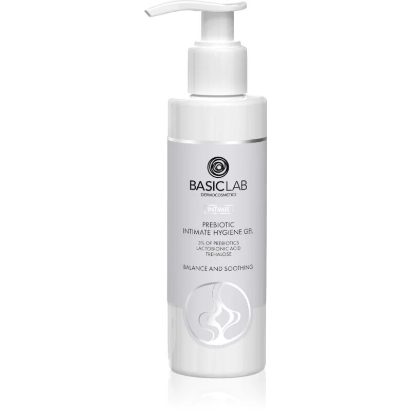 BasicLab Dermocosmetics Intimis zklidňující gel pro intimní hygienu s prebiotiky 200 ml