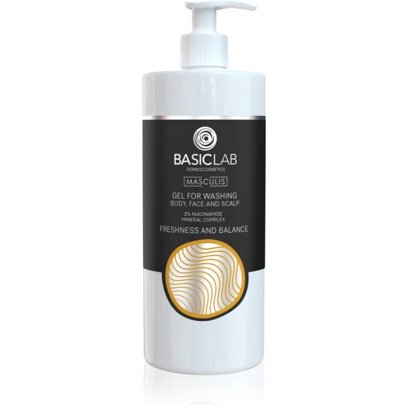 BasicLab Dermocosmetics Masculis sprchový gel na tvář tělo a vlasy 500 ml