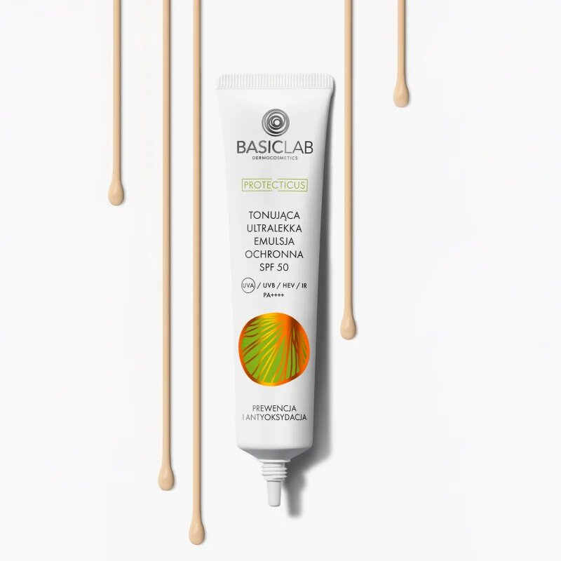 BasicLab Dermocosmetics Protecticus zabarvený ultralehký fluid pro mastnou a smíšenou pleť SPF 50+ 40 ml