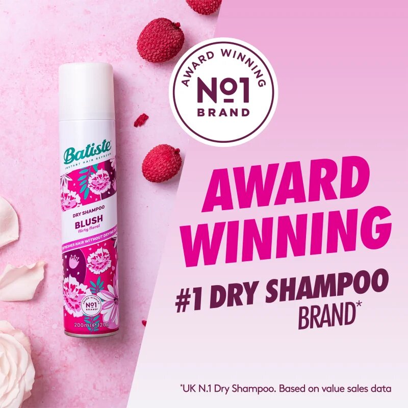 Batiste Blush Flirty Floral suchý šampon pro objem a lesk 200 ml