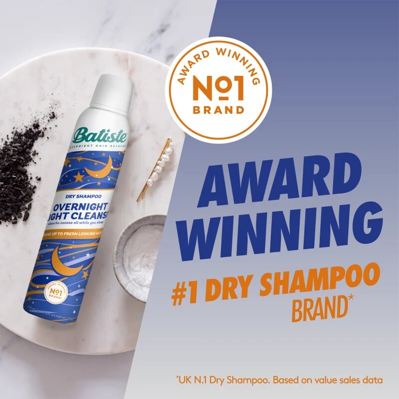 Batiste Overnight Light Cleanse suchý šampon na noc 200 ml