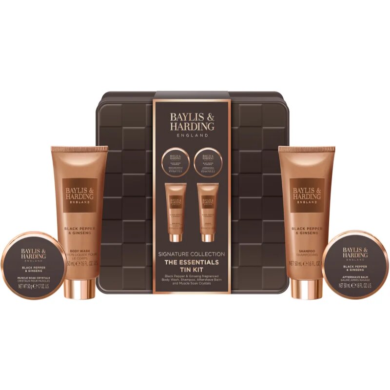 Baylis & Harding Black Pepper & Ginseng dárková sada plechový box pro muže