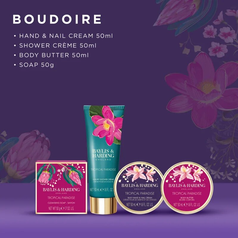 Baylis & Harding Boudoire Tropical Paradise dárková sada plechový box