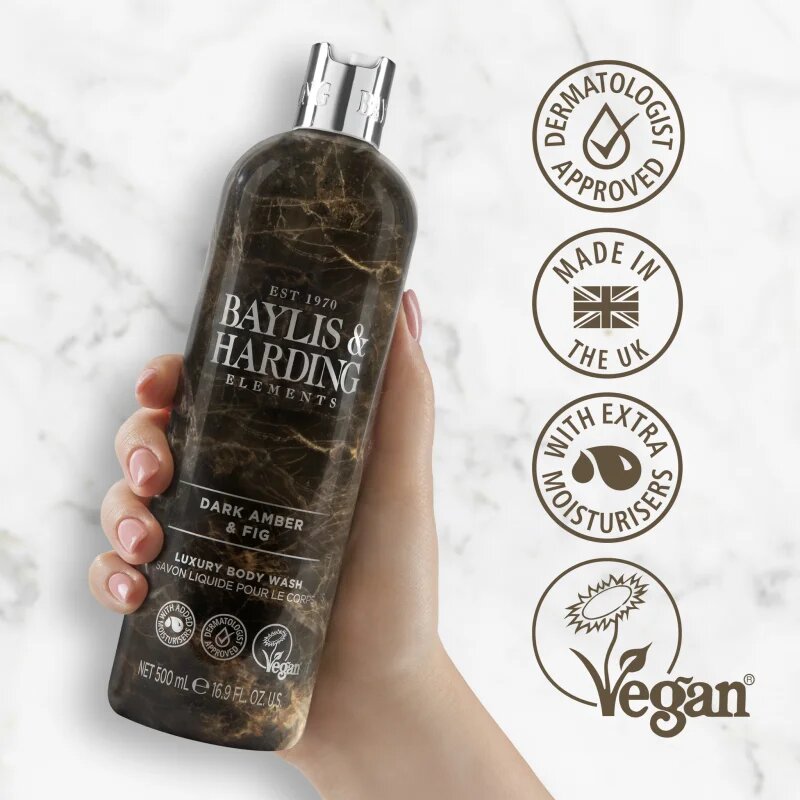 Baylis & Harding Elements Dark Amber & Fig luxusní sprchový gel 500 ml